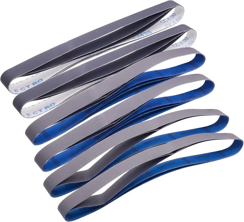 SHUTTLE GENIUS 18 Pack 1 x 30 Sanding Belts, Extra Fine Grit Silicon Carbide Sanding Belt, 6 Pcs Each of 600, 800, 1000 Grits Sanding Belt for Knife Sharpening - Image 1